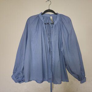 Eliza Faulkner Blue Oversized shirt, Small